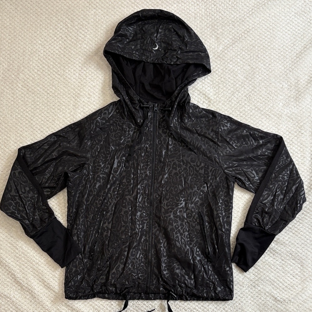 ZYIA Black Leopard Print Bomber Jacket